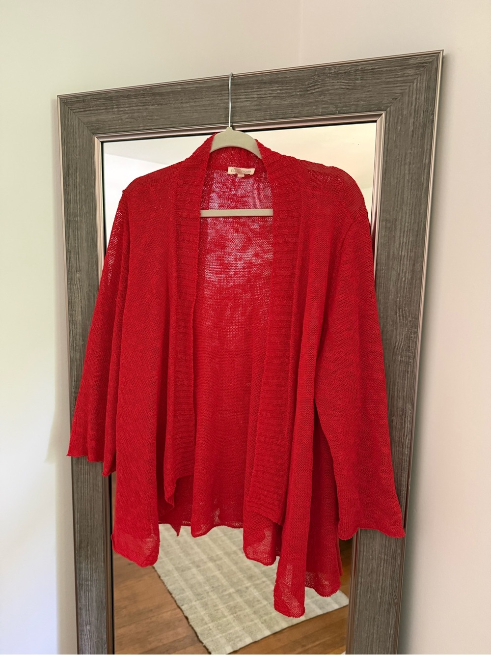 Eileen Fisher Red Open-Front Women's Cardigan Sweater
